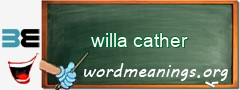 WordMeaning blackboard for willa cather